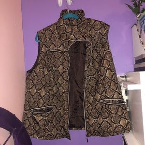 snakeskin print vest